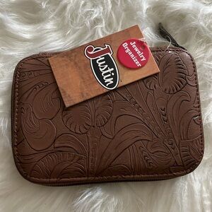🆕 Justin Boots Jewelry Organizer Zipper Bag Pouch Travel